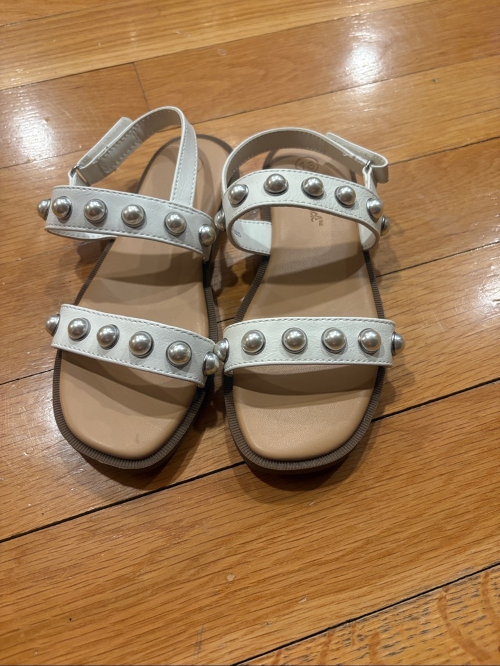 Cat & Jack White Studded Girls Sandals